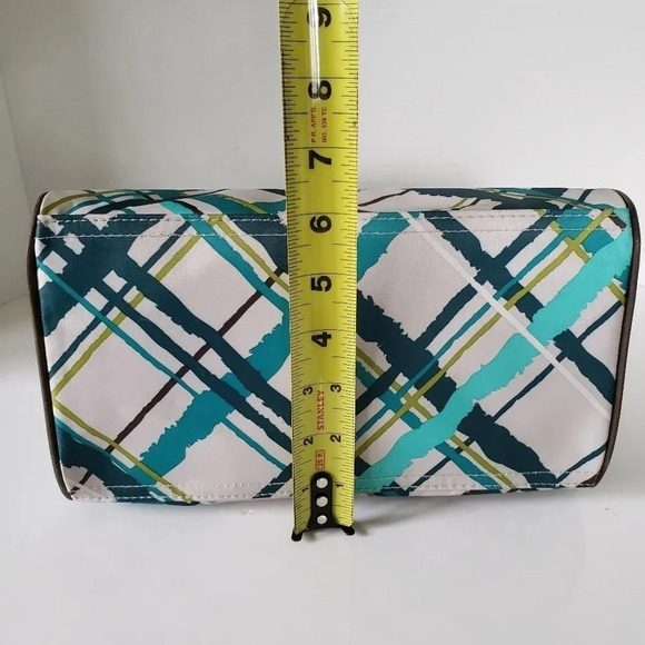 Thirty-One Sea Green Plaid Travel Toiletry  /Cosmetic Bag. - Picture 10 of 10